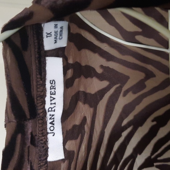 Joan Rivers Zebra Print Cardigan in Brown - Picture 2 of 7